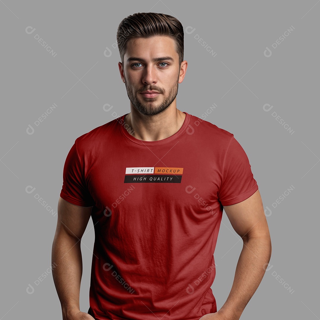 Camiseta Masculina PSD Editável Mockup