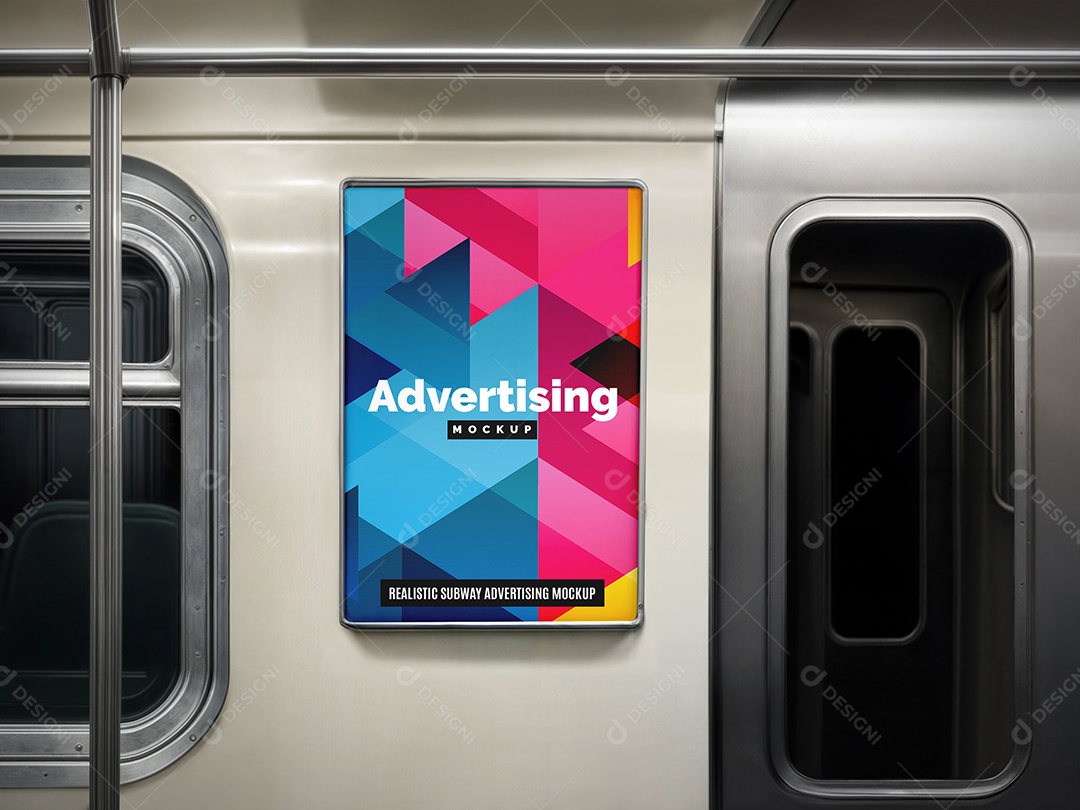 Painel Publicitário em Metrô PSD Editável Mockup