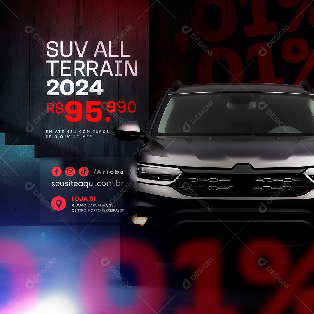Concessionária Suv All Terrain 2024 em Até 48x Com Juros Social Media PSD Editável