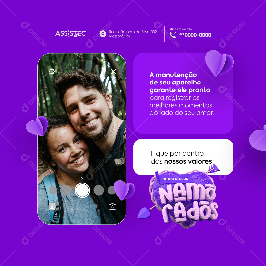 Assistência Técnica Oferta Dia dos Namorados Manutenção do Seu Aparelho Social Media PSD Editável