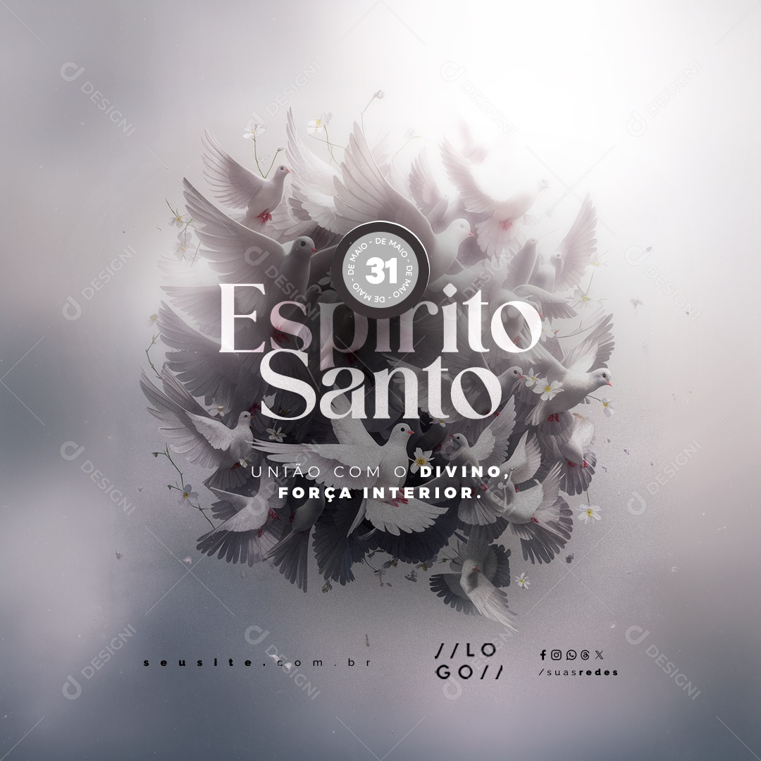 Dia do Espirito Santo 31 de Maio Social Media PSD Editável