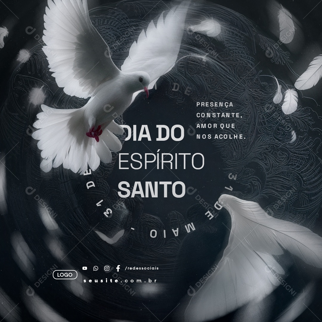 Dia do Espirito Santo 31 de Maio Presença Constante Social Media PSD Editável