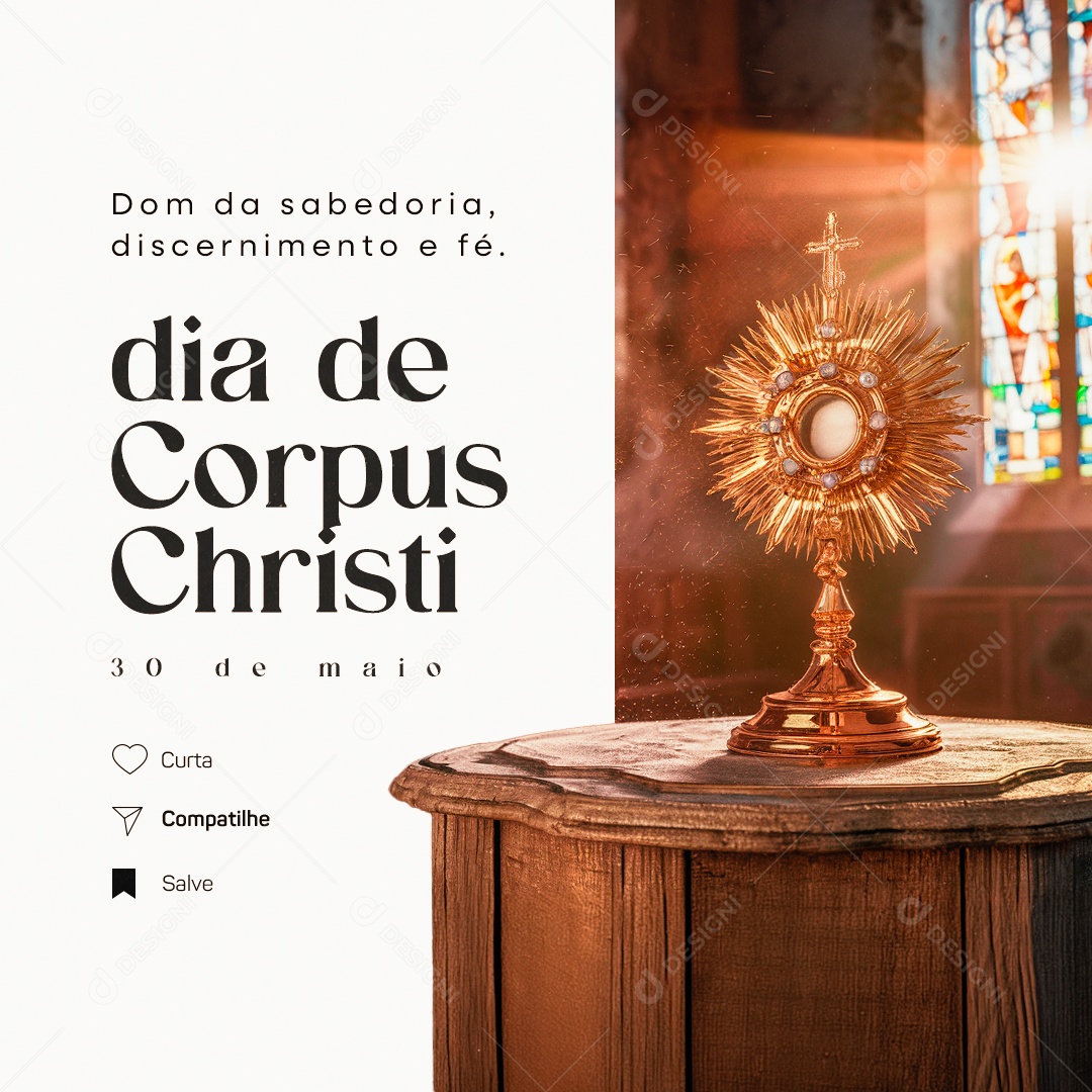 Dia de Corpus Christi 30 de Maio Dom da Sabedoria Social Media PSD Editável