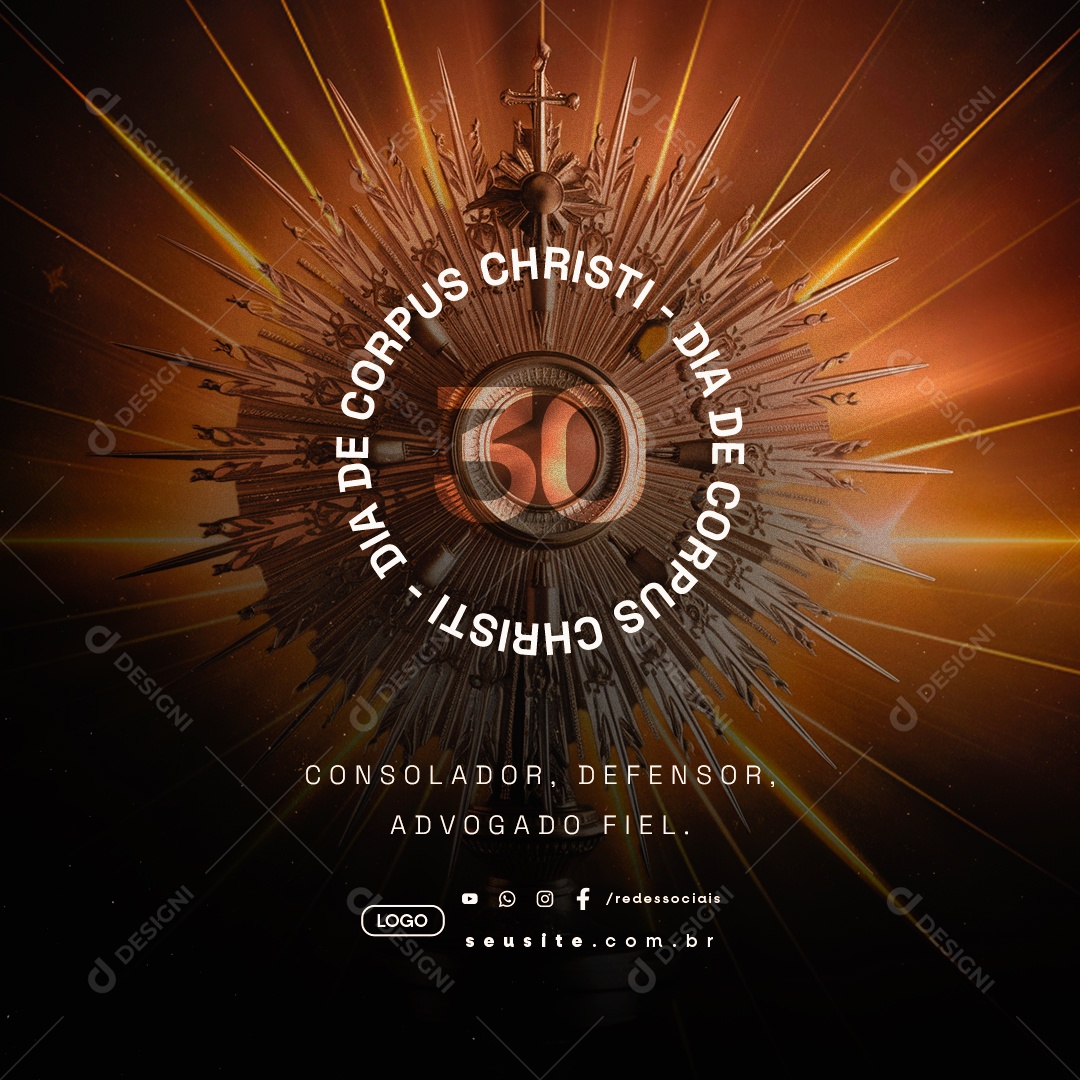 Dia de Corpus Christi 30 de Maio Consolador Defensor Social Media PSD Editável