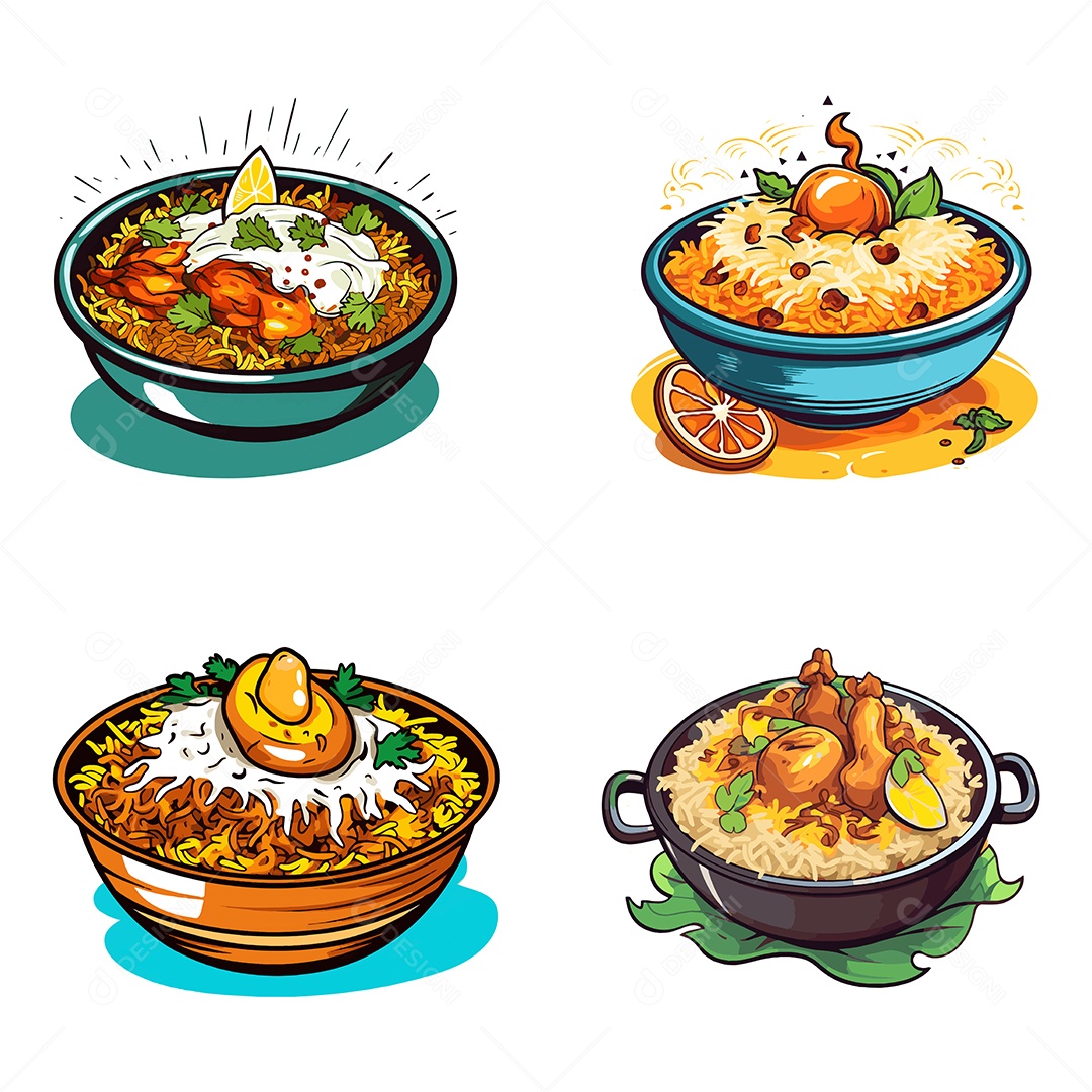 Biryani Ilustração Vetor EPS