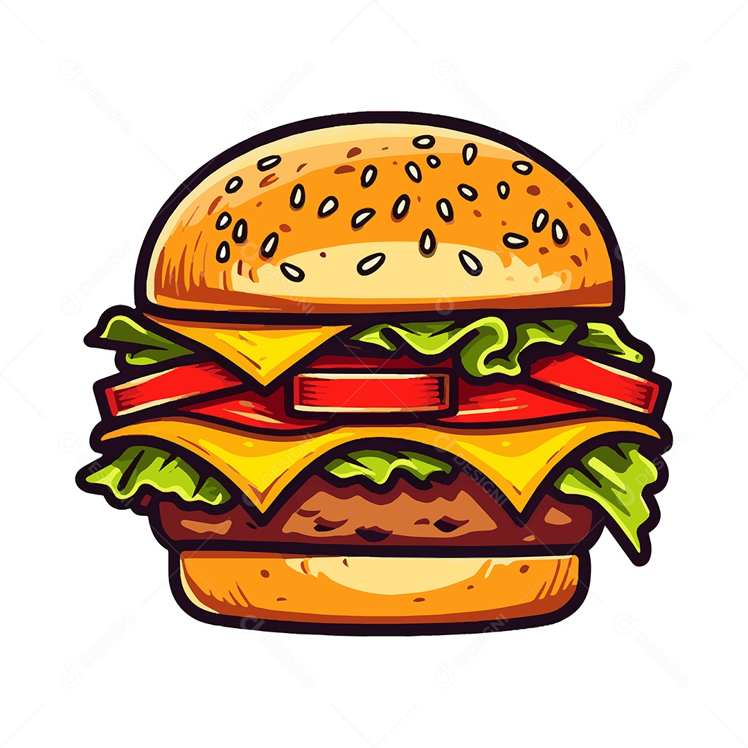 Hamburguer Ilustração Vetor EPS