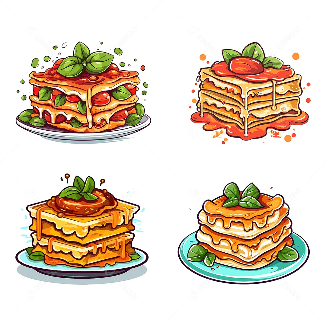 Lasanha Ilustração Vetor EPS