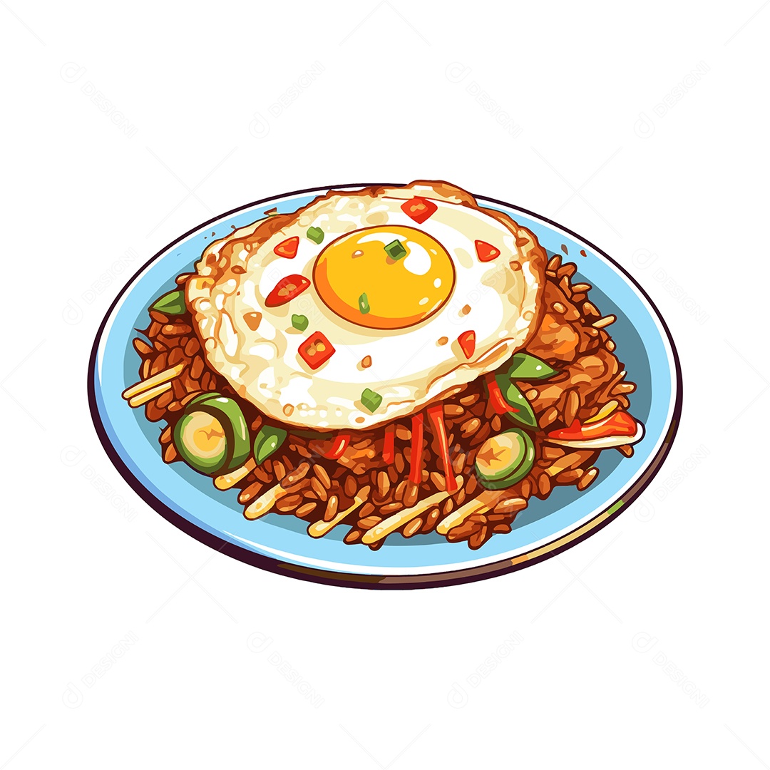 Nasi Goreng Ilustração Vetor EPS