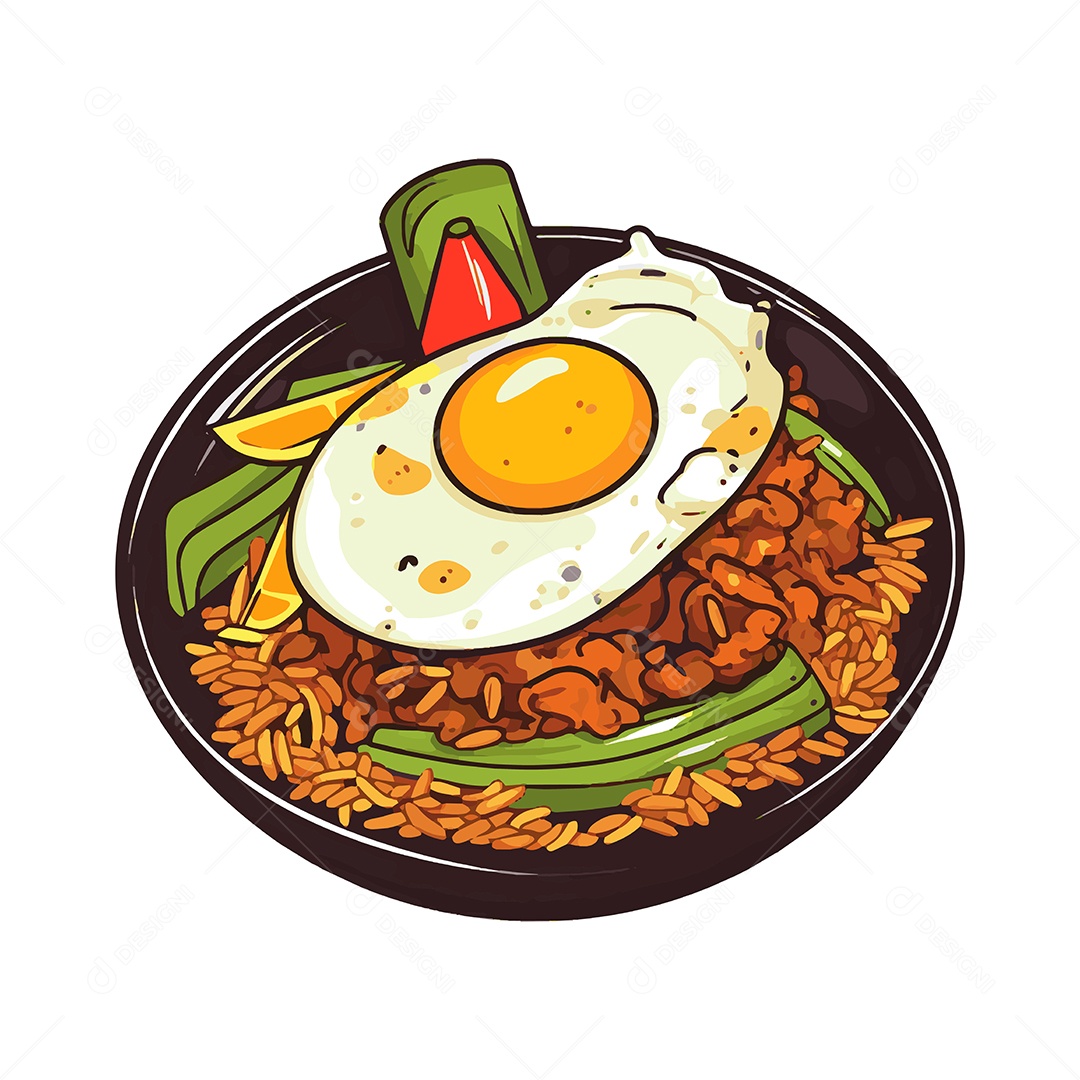 Nasi Goreng Ilustração Vetor EPS