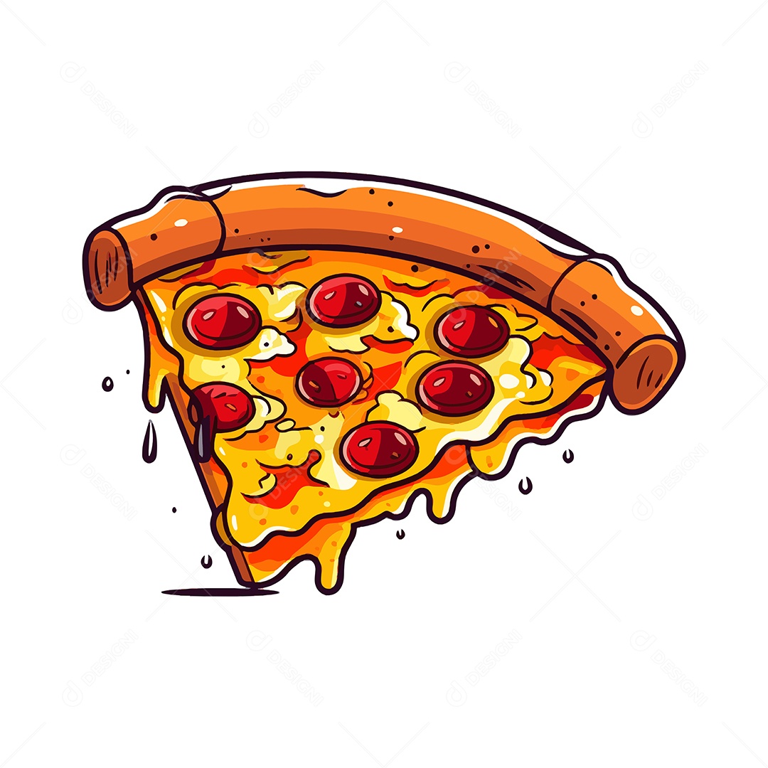 Fatia de Pizza Ilustração Vetor EPS