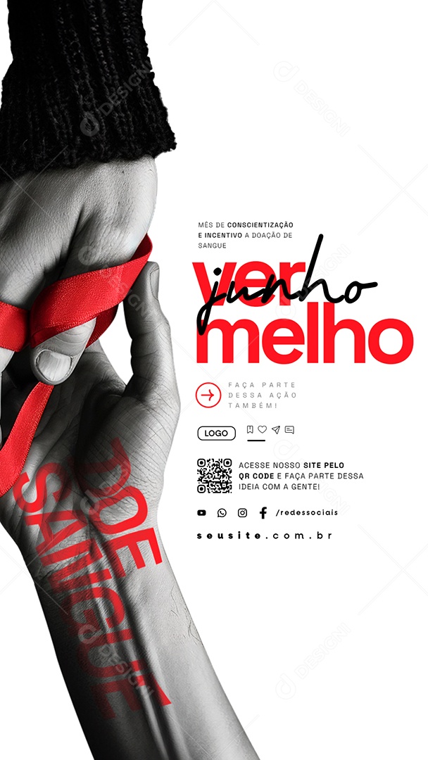 Story Junho Vermelho Faça Parte Dessa Ação Também Social Media PSD Editável