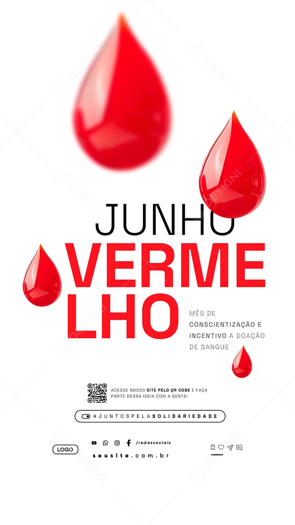 Story Junho Vermelho Mês de Conscientização e Incentivo a Doação Social Media PSD Editável