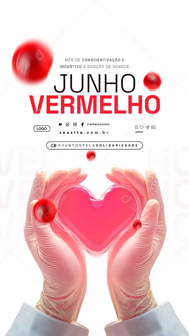 Story Junho Vermelho Mês de Conscientização e Incentivo Social Media PSD Editável