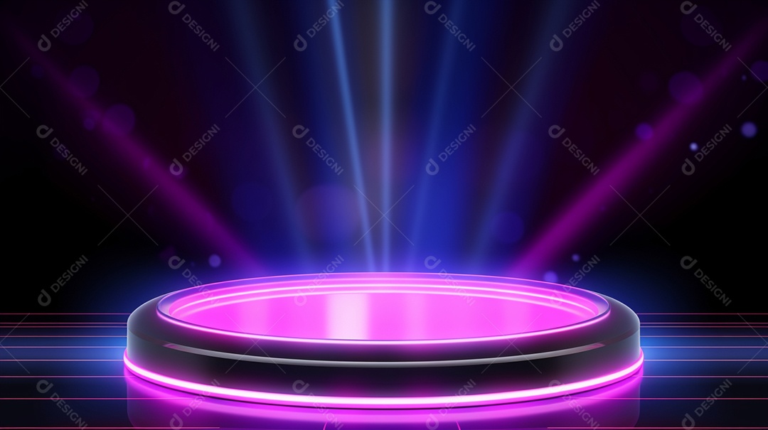 Palco de um show com luzes