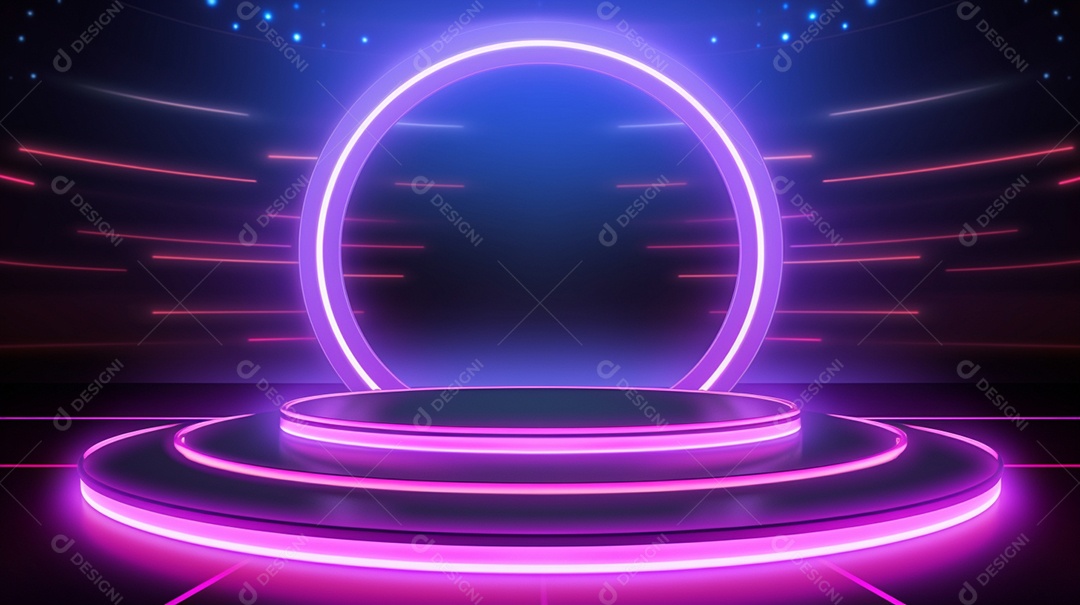 Palco de um show com luzes