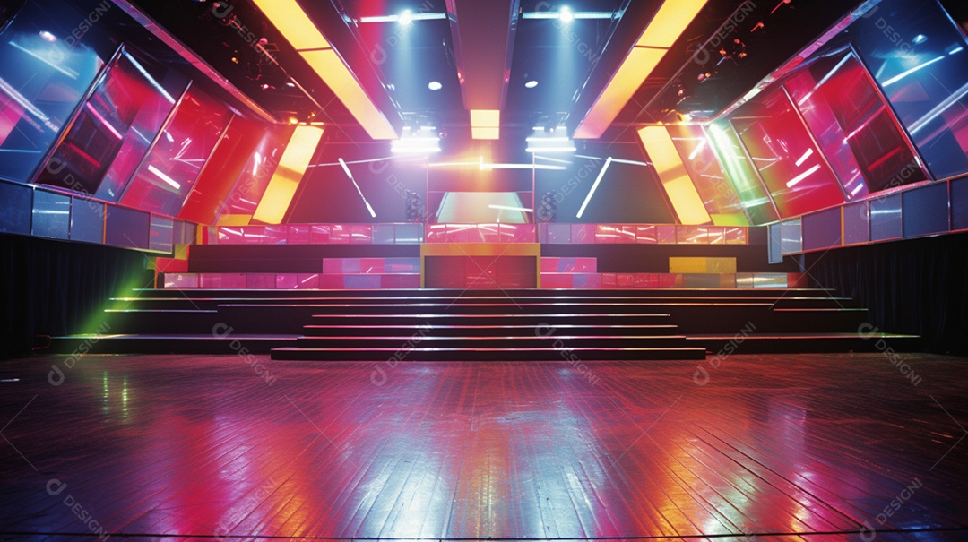 Palco de um show com luzes