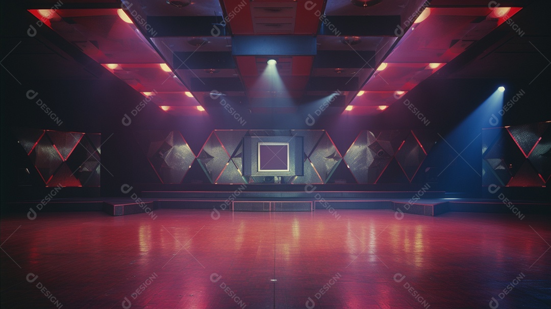 Palco de um show com luzes