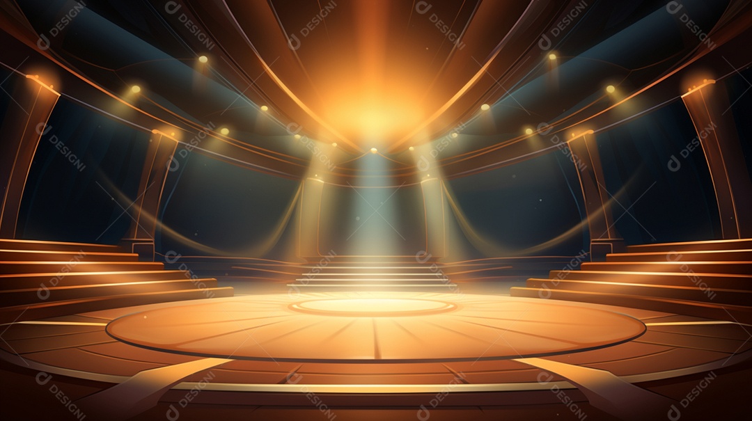 Palco de um show com luzes