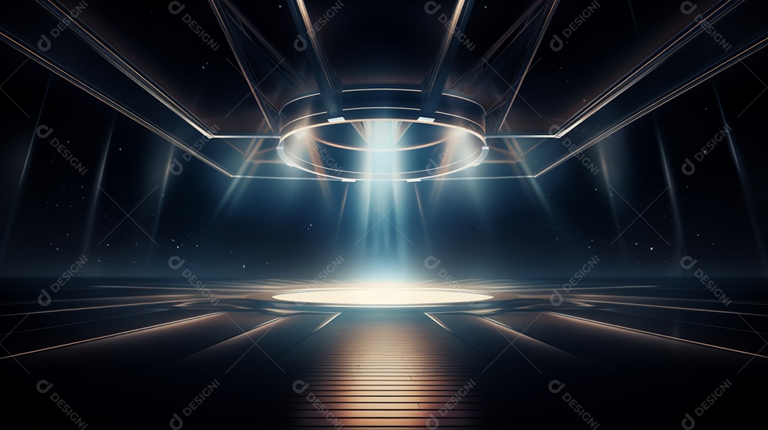 Palco de um show com luzes