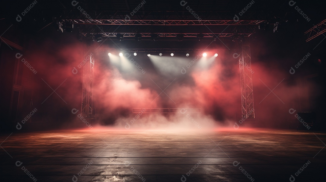 Palco de um show com luzes