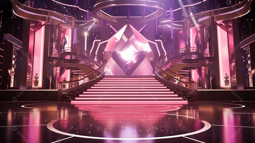 Palco de um show com luzes