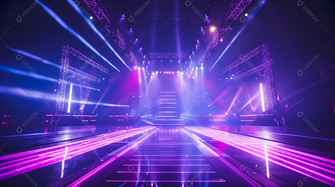 Palco de um show com luzes
