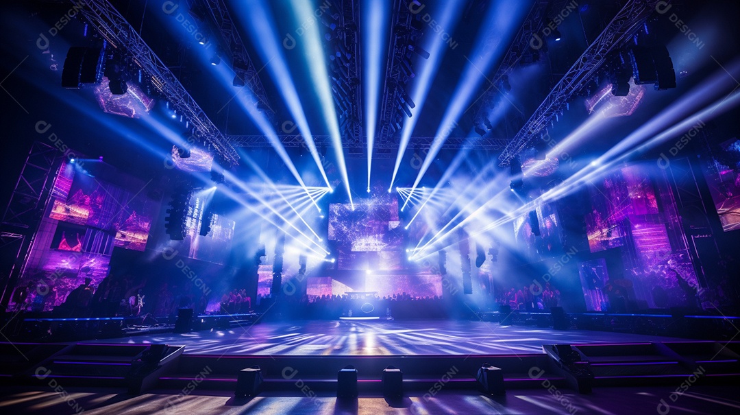 Palco de um show com luzes