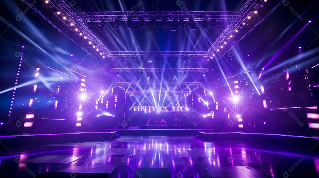 Palco de um show com luzes