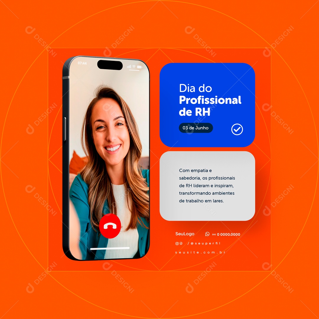 Dia do Profissional de RH 03 de Junho com Empatia e Sabedoria Social Media PSD Editável