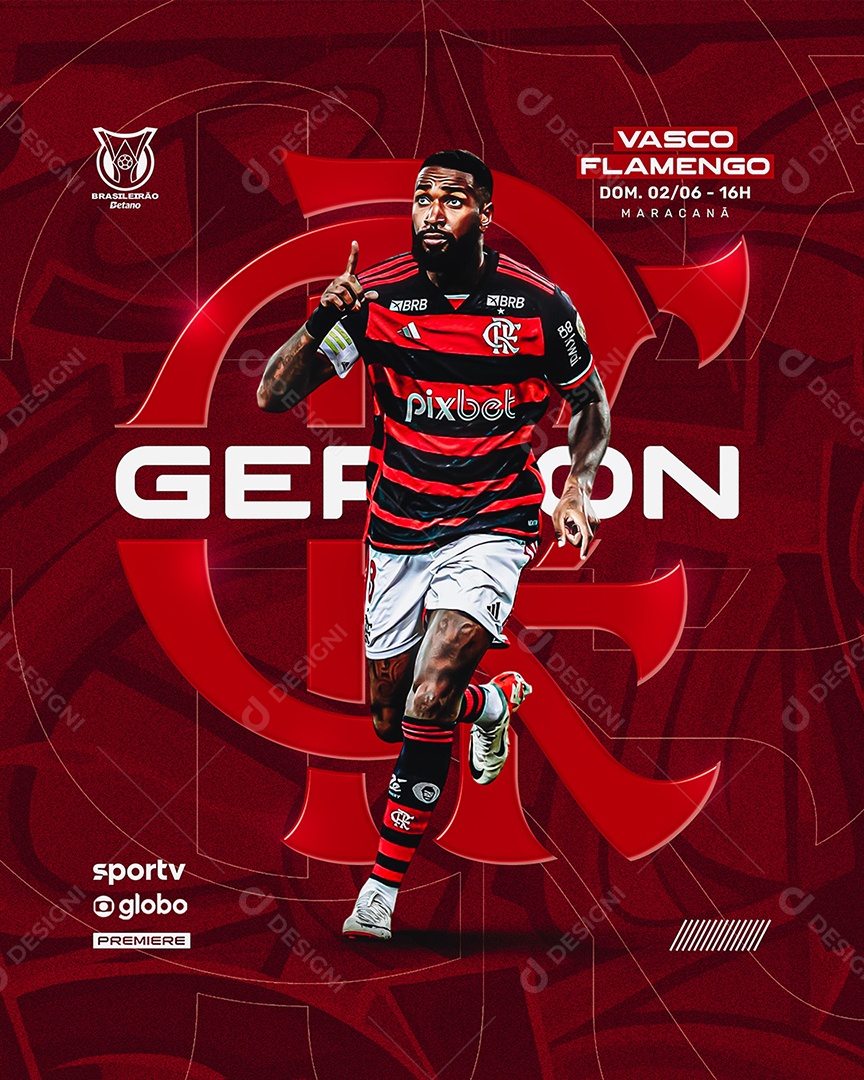 Futebol Flamengo X Vasco Social Media PSD Editável