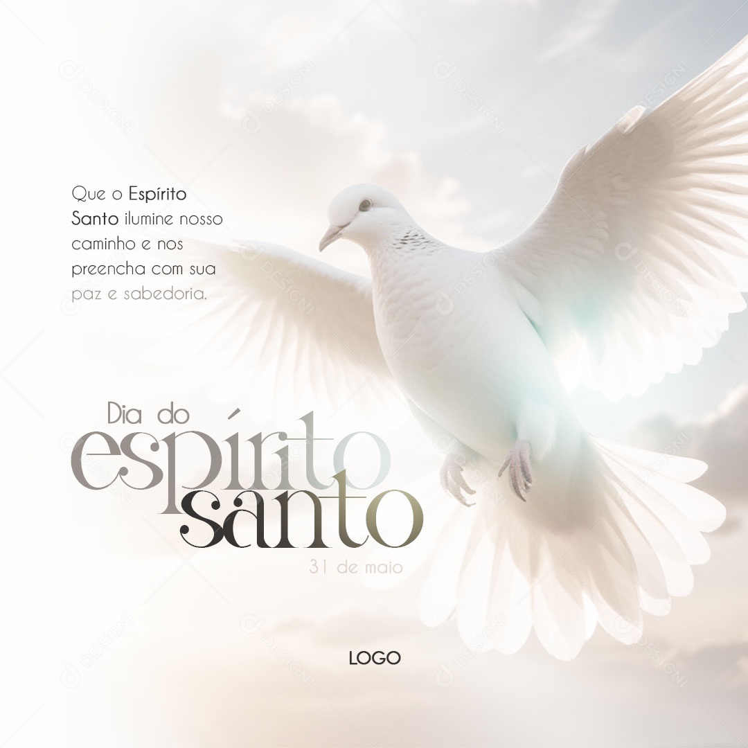 Dia do Espirito Santo 31 de Maio Ilumine nosso Cminho Social Media PSD Editável