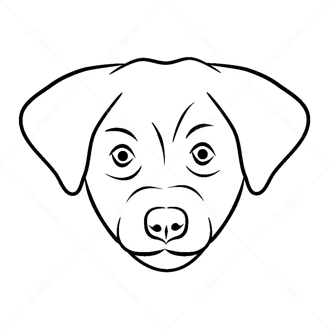 Desenho de Cachorro Ilustração Vetor EPS