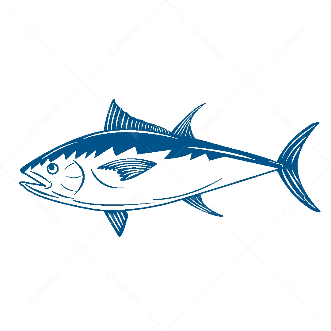 Desenho de Peixe Ilustração Vetor EPS