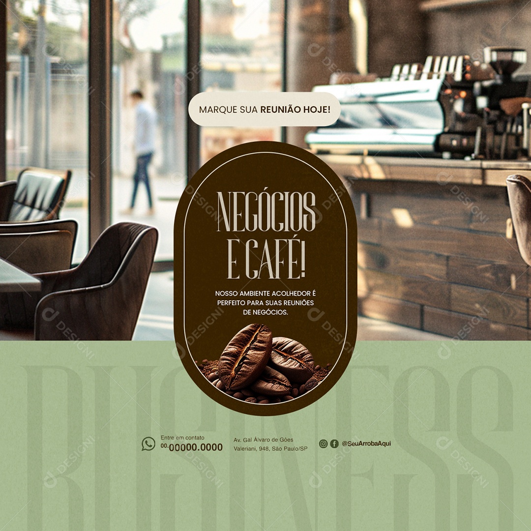 Cafeteria Negócios e Café Social Media PSD Editável