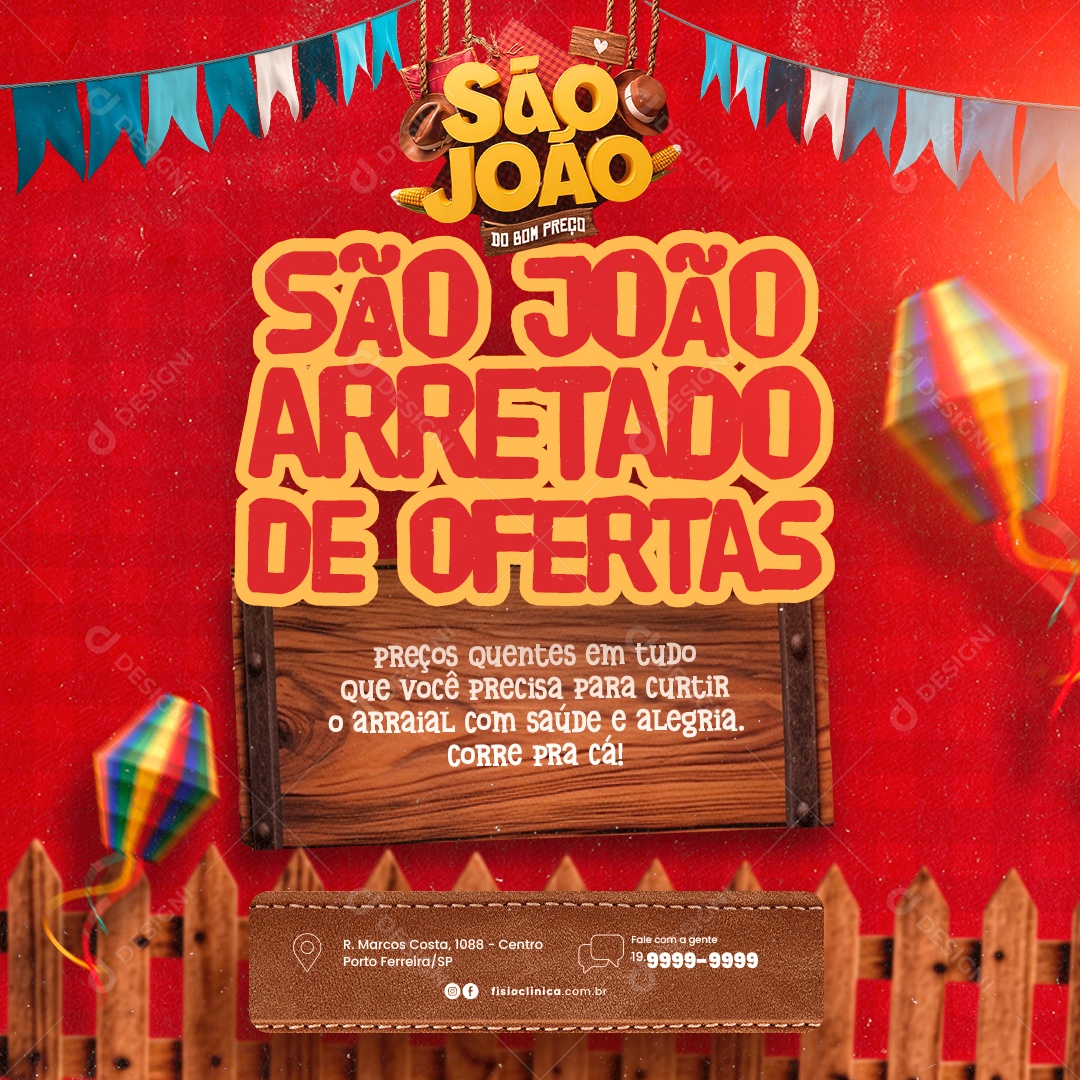 Farmácia São João Arretados e Ofertas Social Media PSD Editável