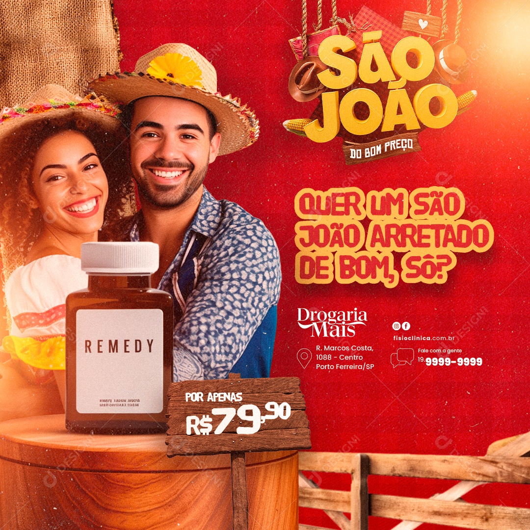 Farmácia São João Quer Um São João PSD Editável