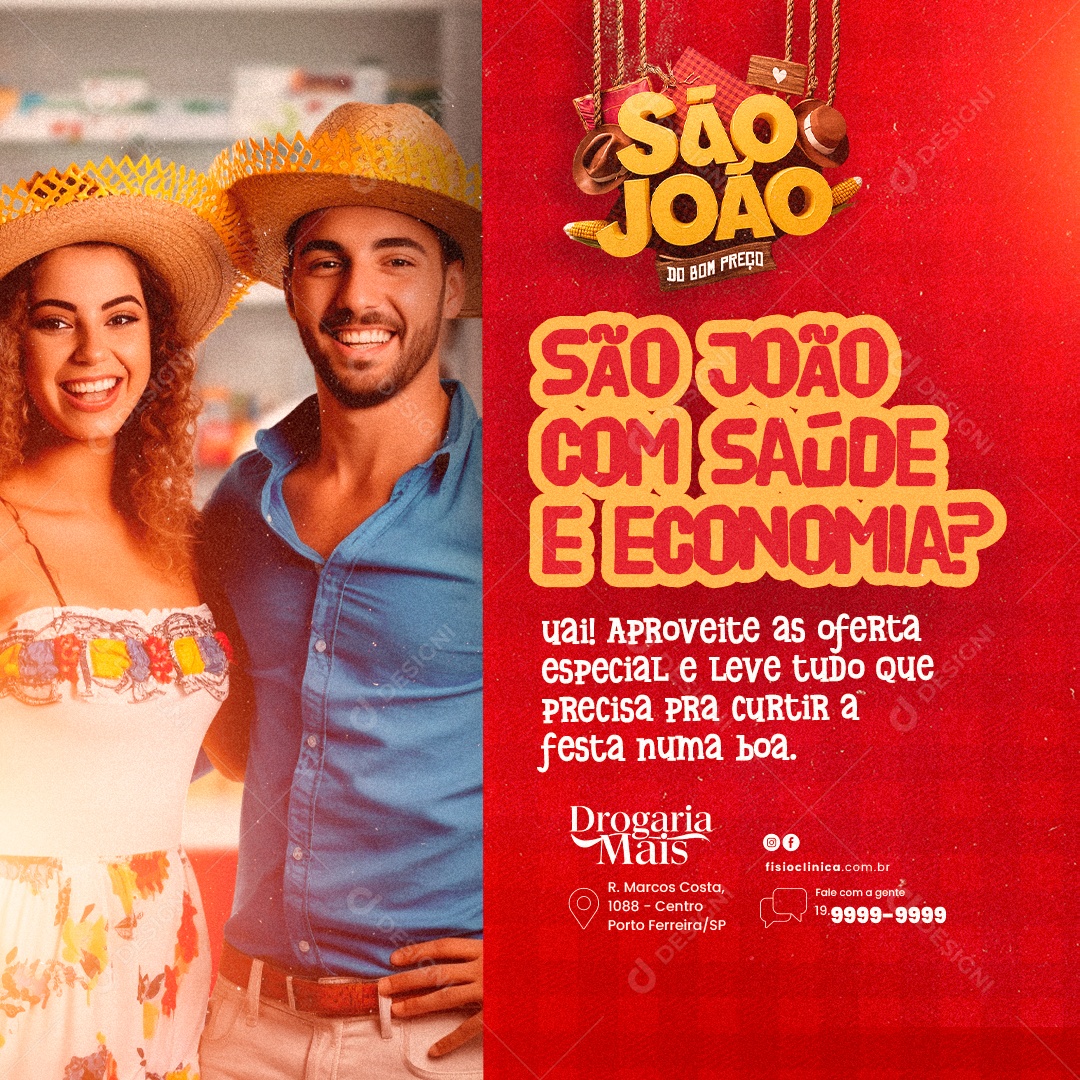 Farmácia São João Com Saúde Social Media PSD Editável