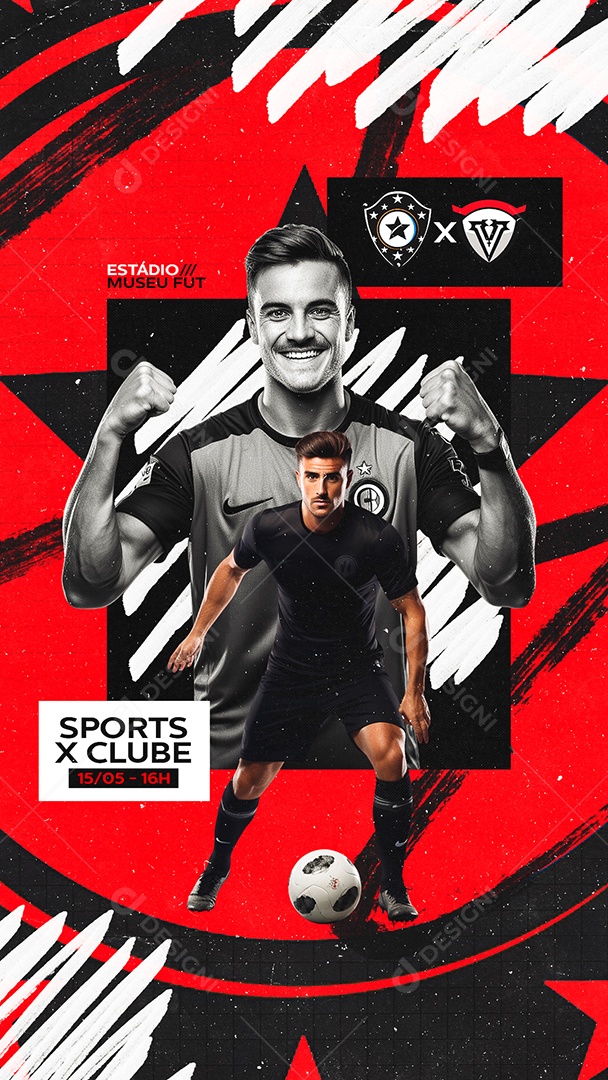 Story Futebol Jogo Sports x Clube Estádio Museu Fut Social Media PSD Editável