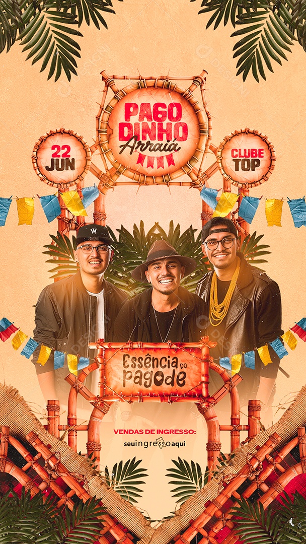 Story Flyer Pagodinho Arraiá Essência do Pagode Social Media PSD Editável