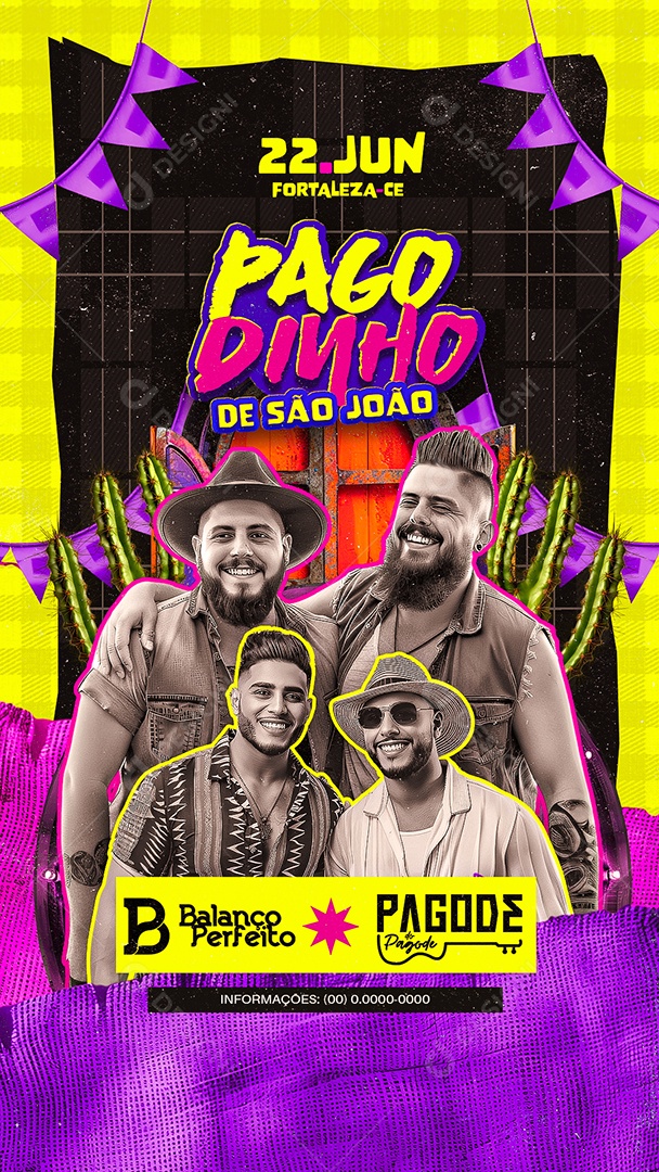 Story Flyer Pagodinho de São João Balanço Perfeito Social Media PSD Editável