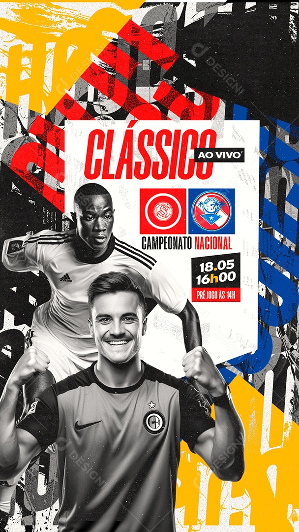 Story Campeonato Nacional Clássico Ao Vivo Social Media PSD Editável