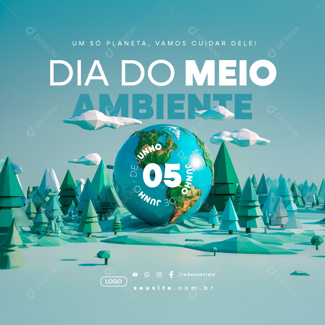 Dia Mundial do Meio Ambiente 05 de Junho Um Só Planeta Social Media PSD Editável