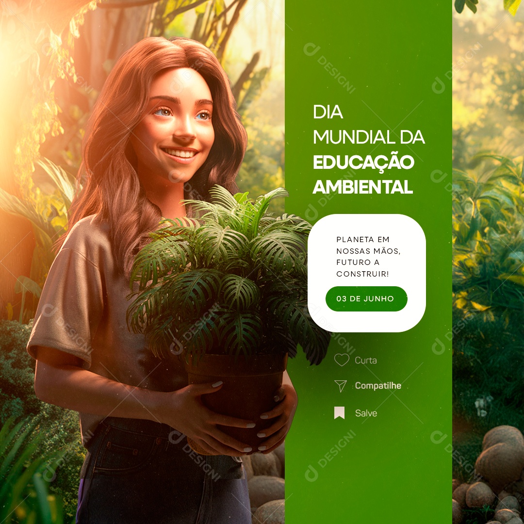 Dia Mundial da Educação Ambiental 03 de Junho Social Media PSD Editável
