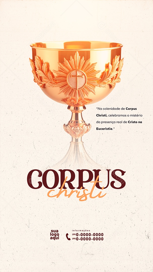 Story Corpus Christi 30 de Maio Celebramos o Mistério da Presença Real Social Media PSD Editável