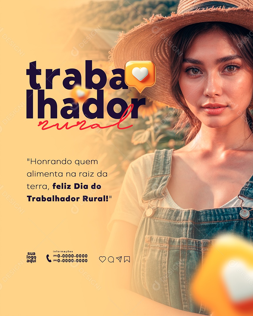 Dia do Trabalhador Rural 25 de Maio Honrando quem Alimenta na Raiz da Terra Social Media PSD Editável