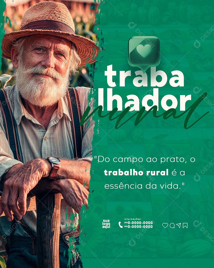 Dia do Trabalhador Rural 25 de Maio é a Essência Social Media PSD Editável