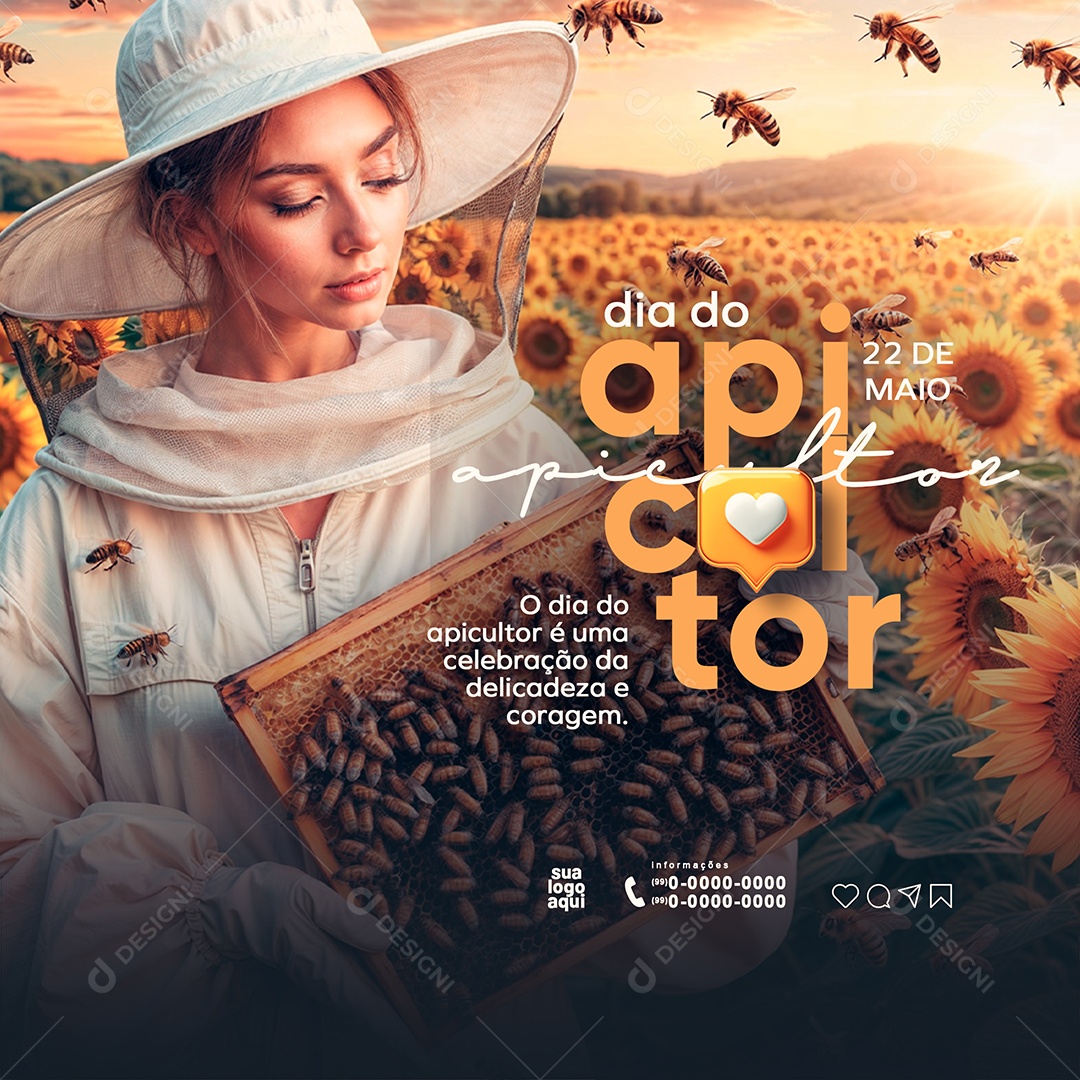 Feed Social Media Dia do Apicultor 22 de Maio PSD Editável