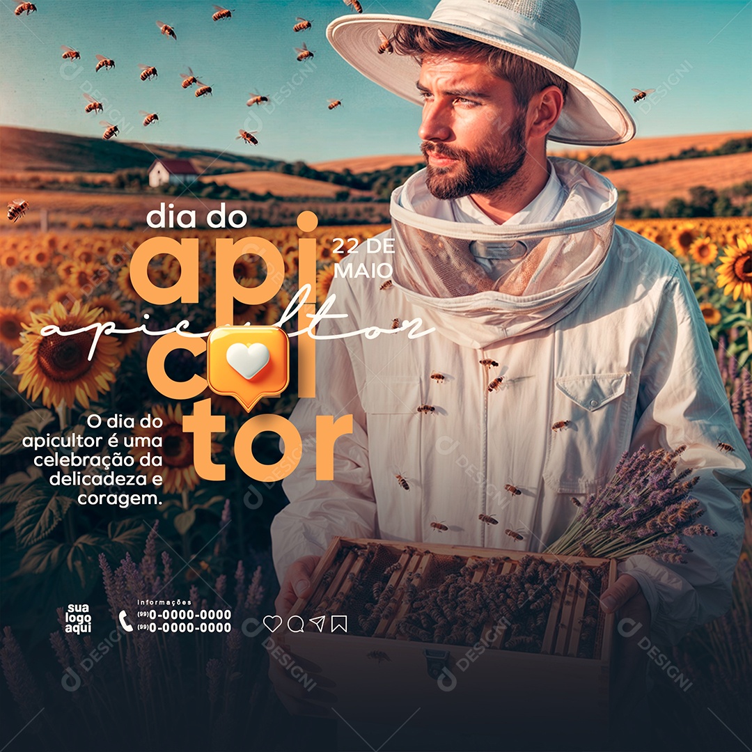 Feed Dia do Apicultor 22 de Maio é uma Celebração da Delicadeza e Coragem Social Media PSD Editável