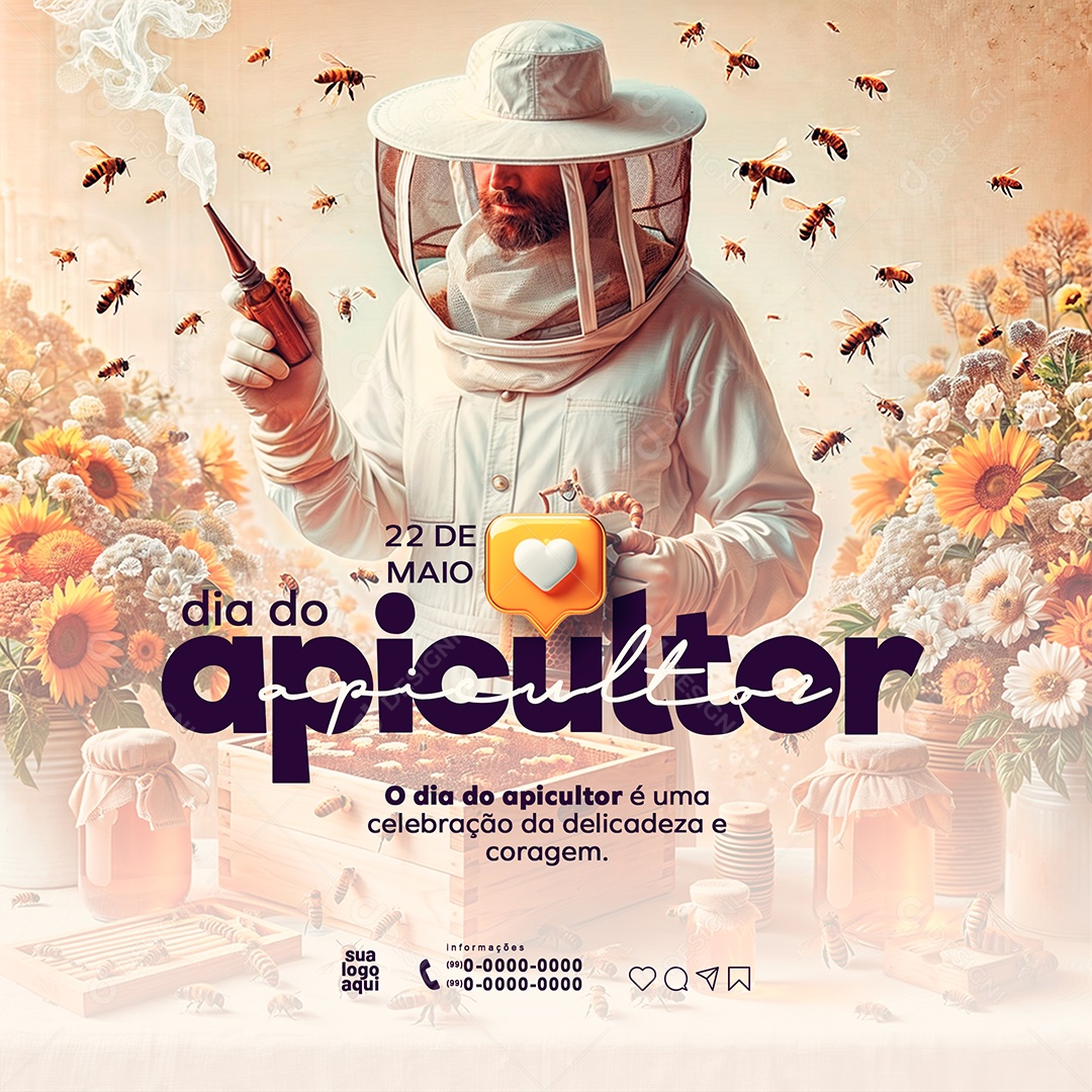 Feed Dia do Apicultor 22 de Maio Social Media PSD Editável