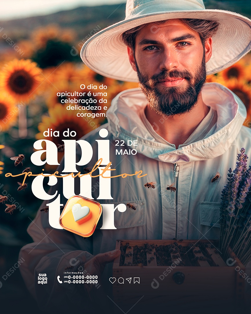 Social Media Dia do Apicultor 22 de Maioé uma Celebração PSD Editável